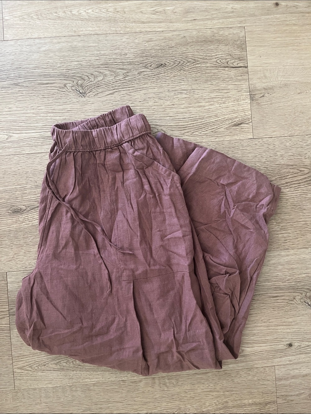 Free People Barrel leg linen pant